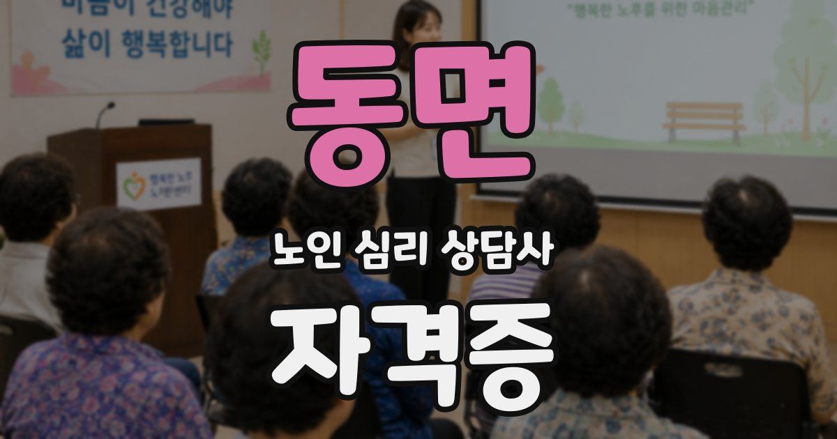 동면 노인 심리 상담사 자격증