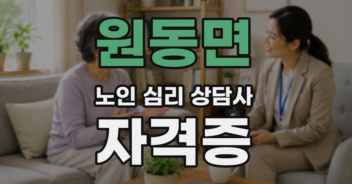 원동면 노인 심리 상담사 자격증