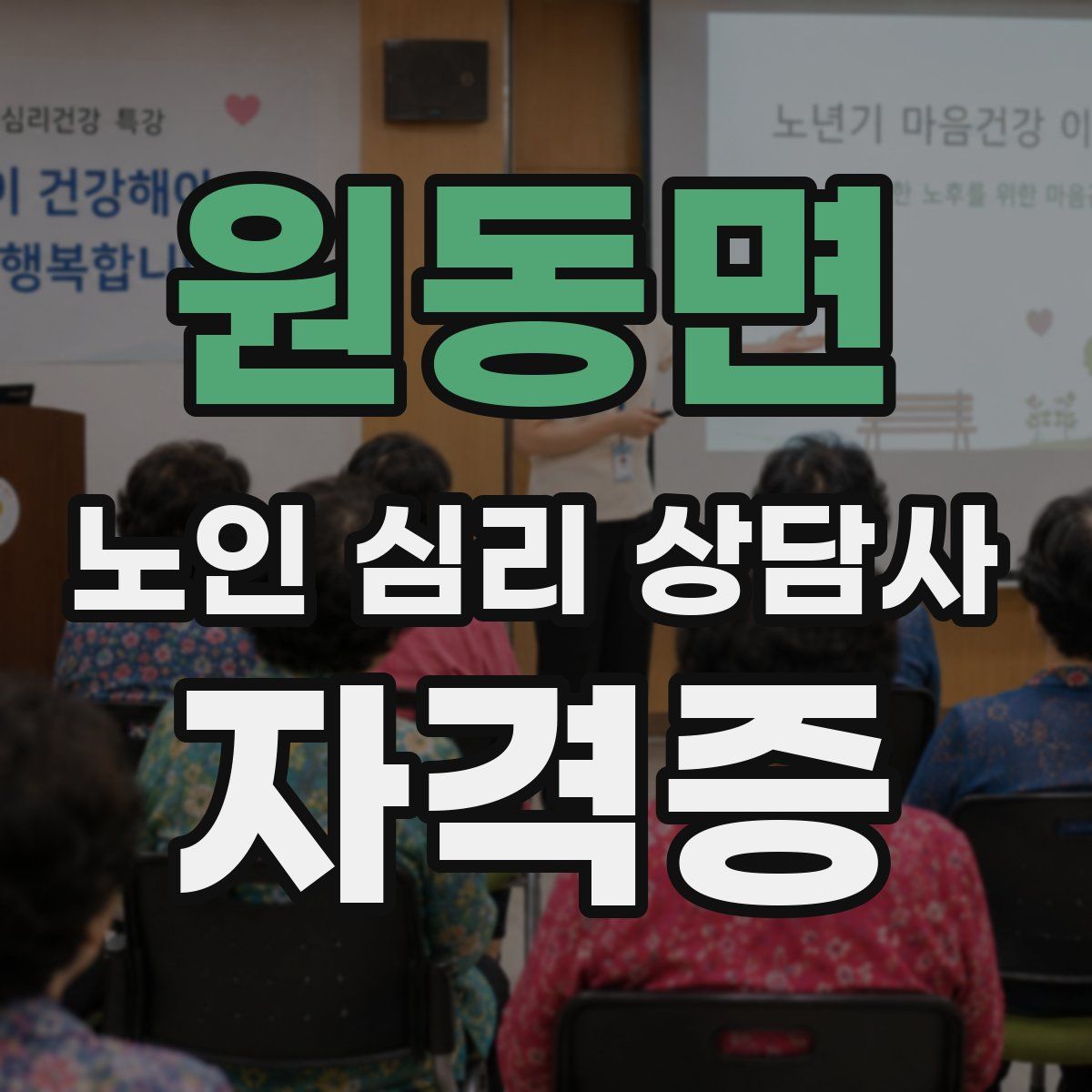 원동면 노인 심리 상담사 자격증