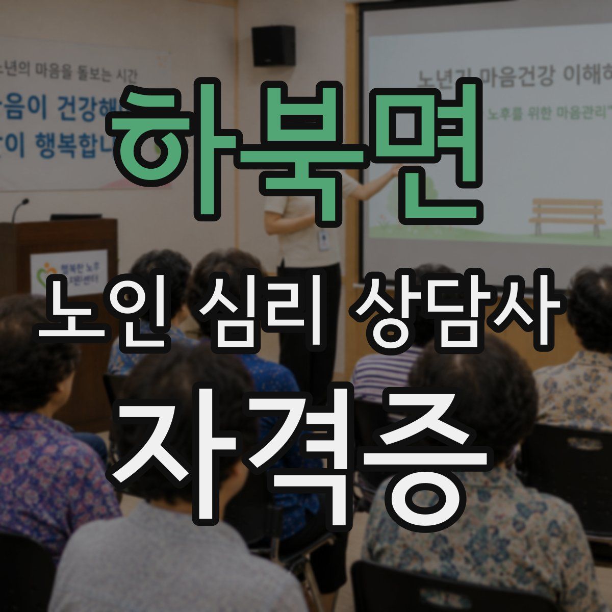 하북면 노인 심리 상담사 자격증