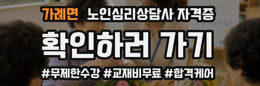 가례면 노인 심리 상담사 자격증