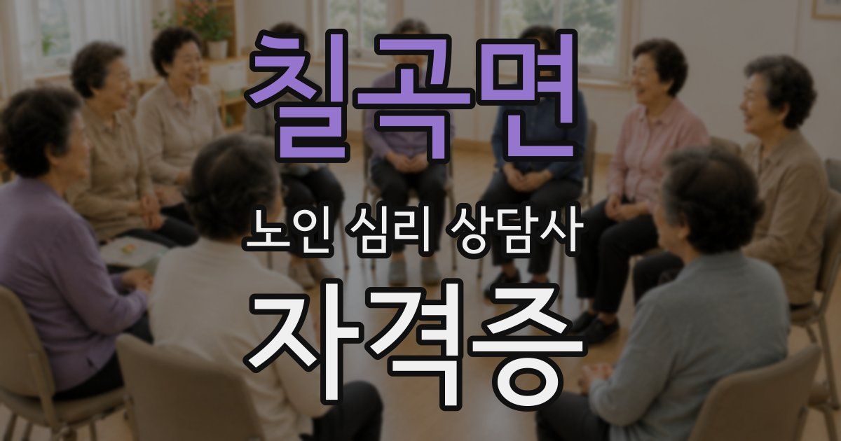 칠곡면 노인 심리 상담사 자격증