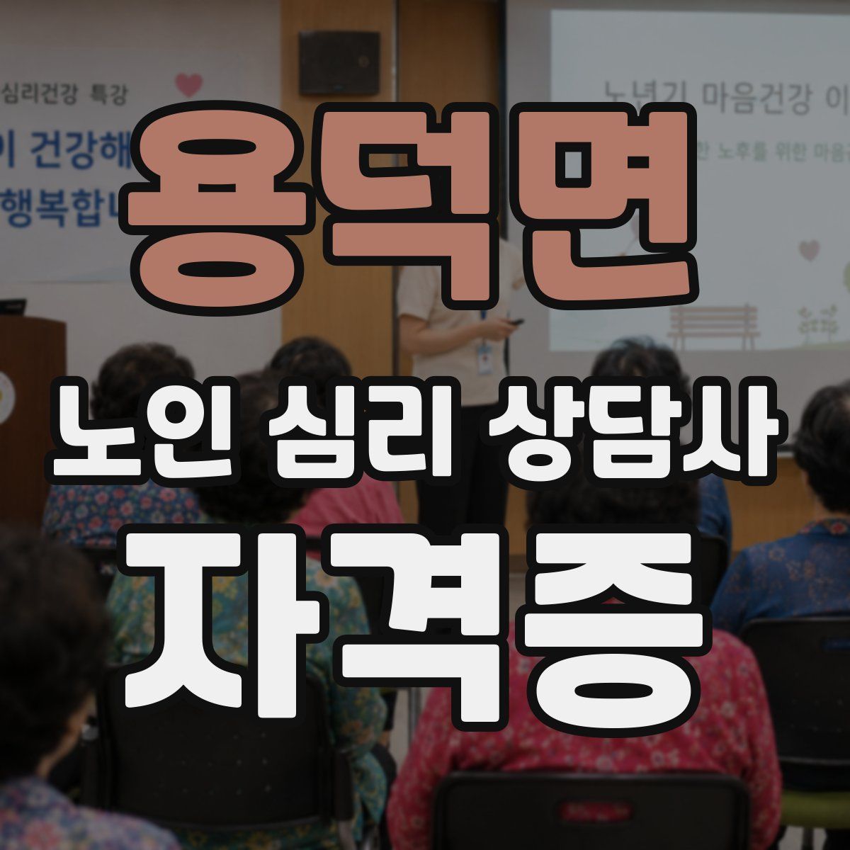 용덕면 노인 심리 상담사 자격증