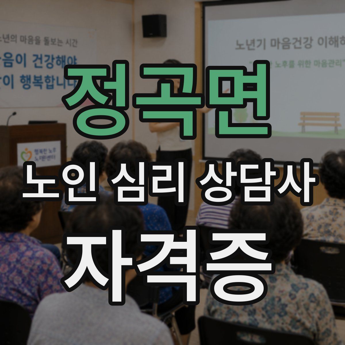 정곡면 노인 심리 상담사 자격증