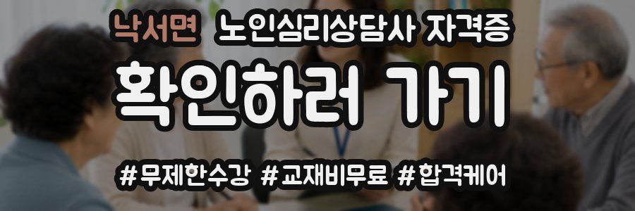 낙서면 노인 심리 상담사 자격증