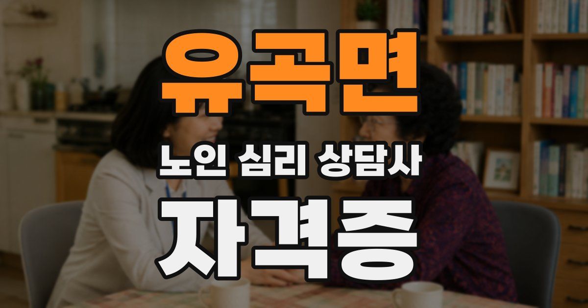유곡면 노인 심리 상담사 자격증