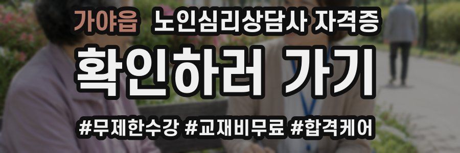 가야읍 노인 심리 상담사 자격증