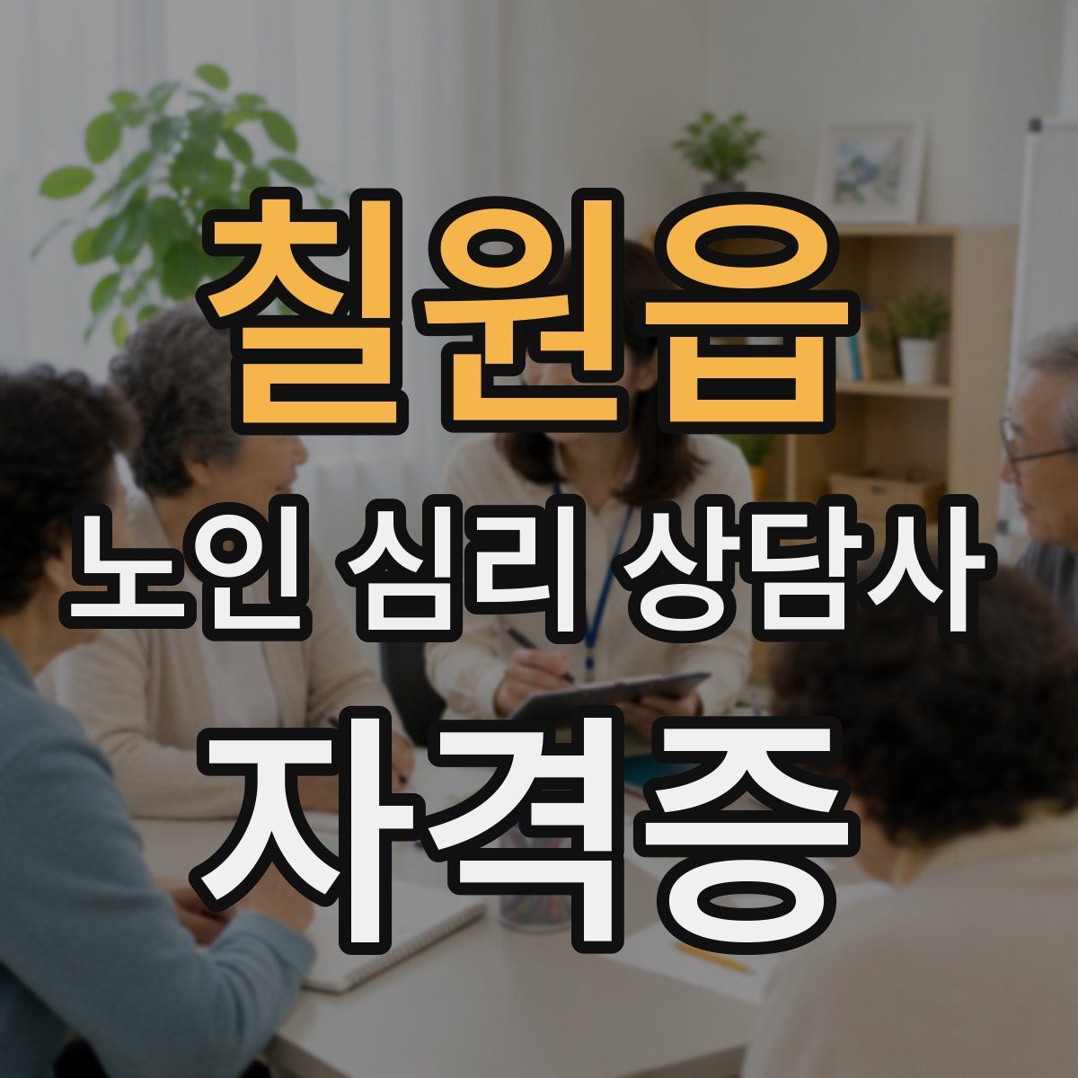 칠원읍 노인 심리 상담사 자격증