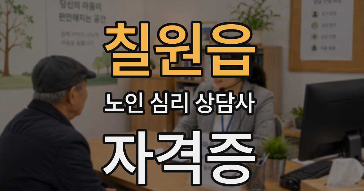 칠원읍 노인 심리 상담사 자격증