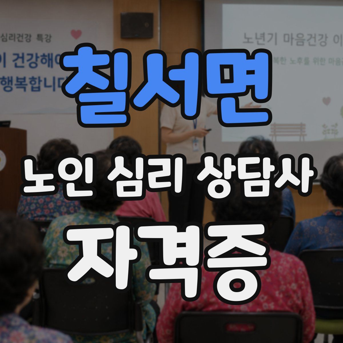 칠서면 노인 심리 상담사 자격증