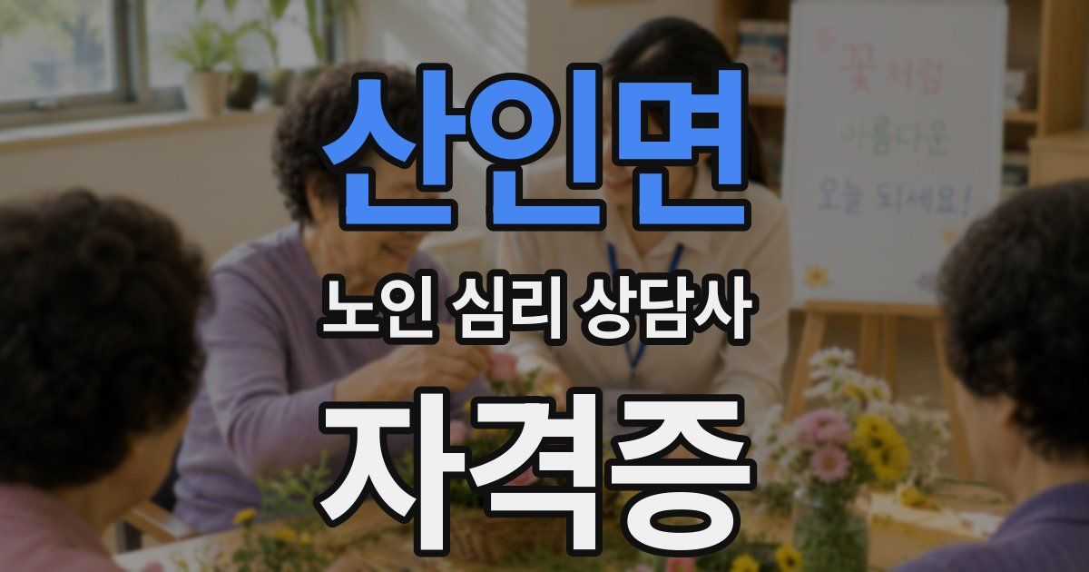 산인면 노인 심리 상담사 자격증