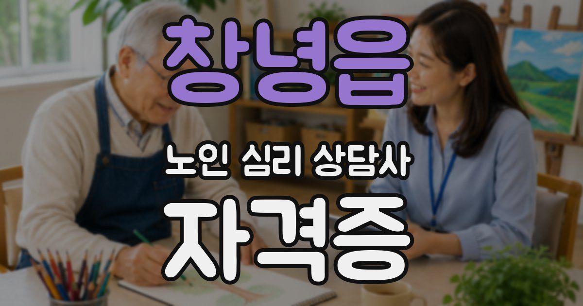 창녕읍 노인 심리 상담사 자격증