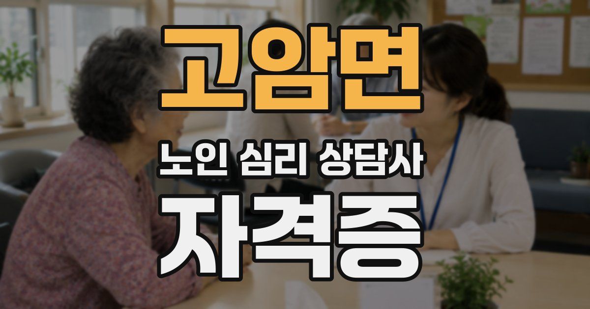 고암면 노인 심리 상담사 자격증