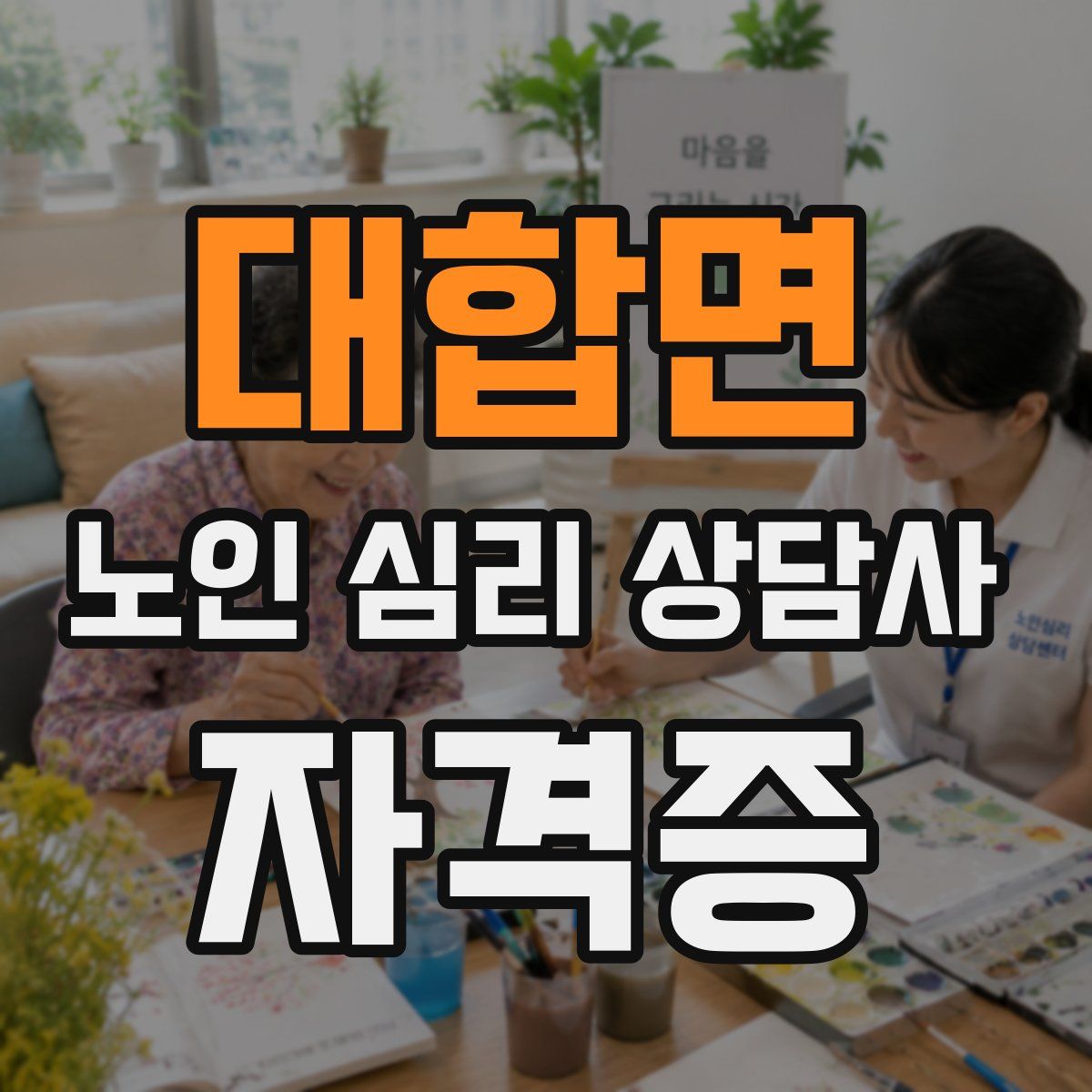 대합면 노인 심리 상담사 자격증