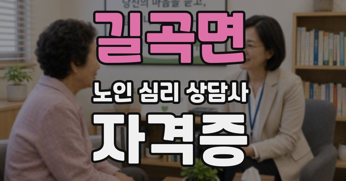 길곡면 노인 심리 상담사 자격증
