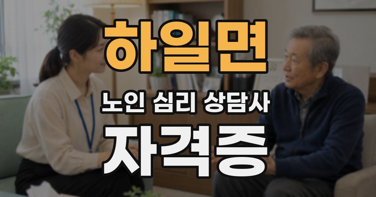 하일면 노인 심리 상담사 자격증