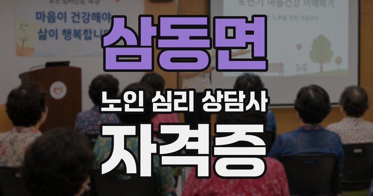 삼동면 노인 심리 상담사 자격증