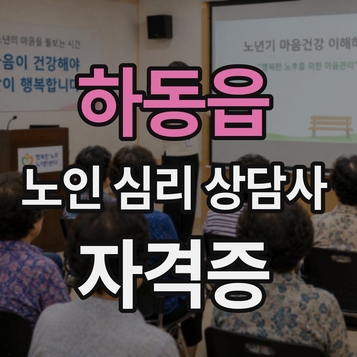 하동읍 노인 심리 상담사 자격증