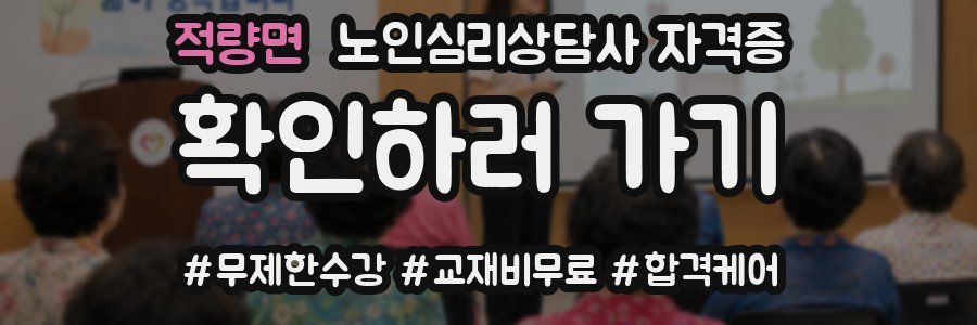 적량면 노인 심리 상담사 자격증