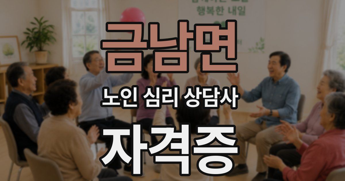 금남면 노인 심리 상담사 자격증