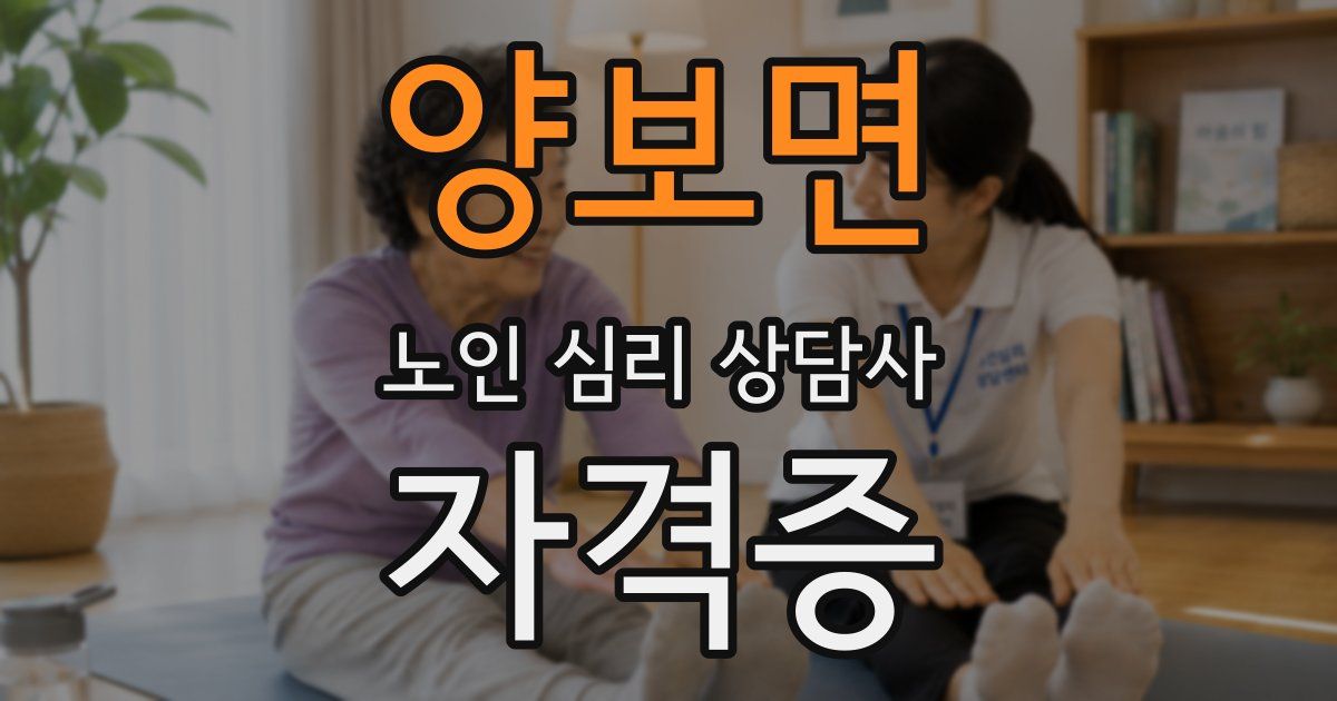 양보면 노인 심리 상담사 자격증