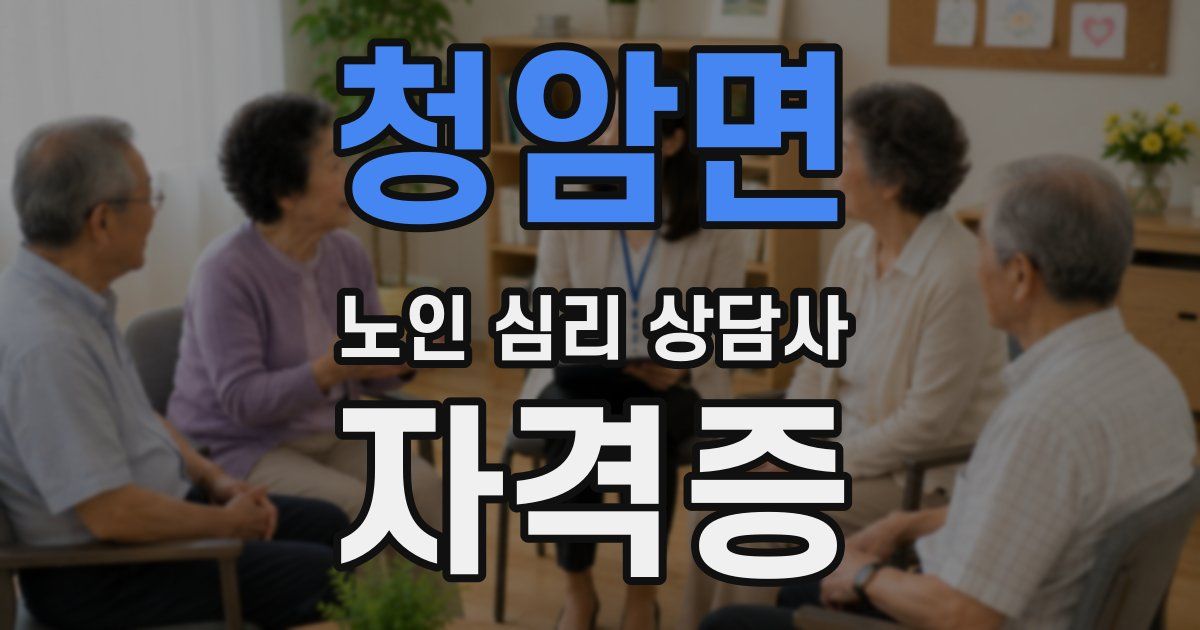 청암면 노인 심리 상담사 자격증