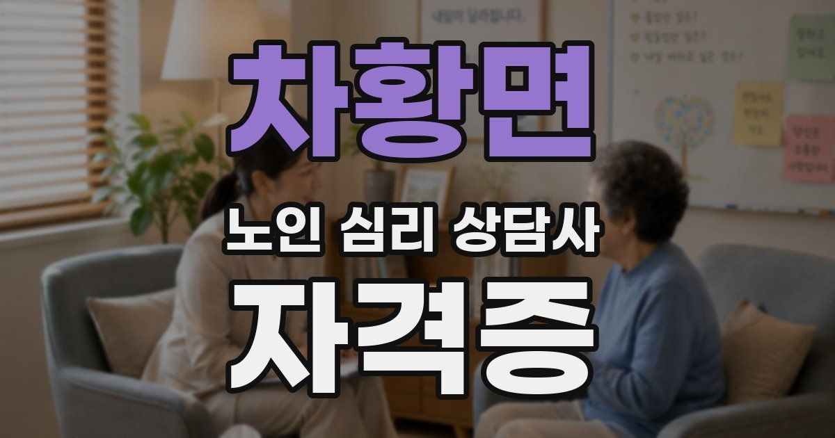 차황면 노인 심리 상담사 자격증
