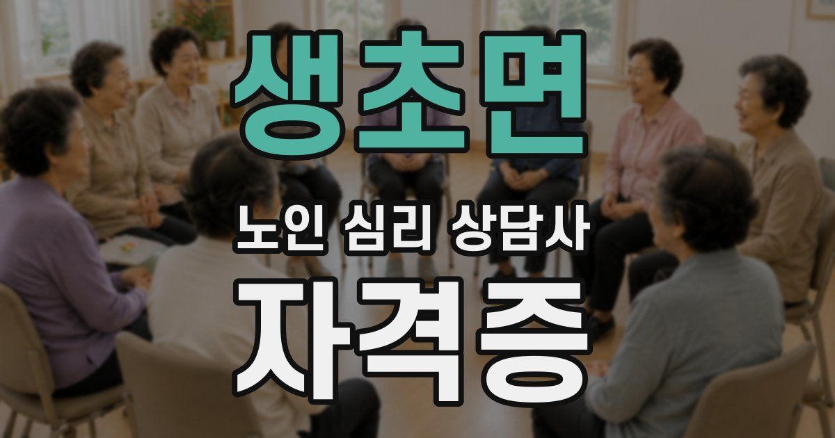 생초면 노인 심리 상담사 자격증
