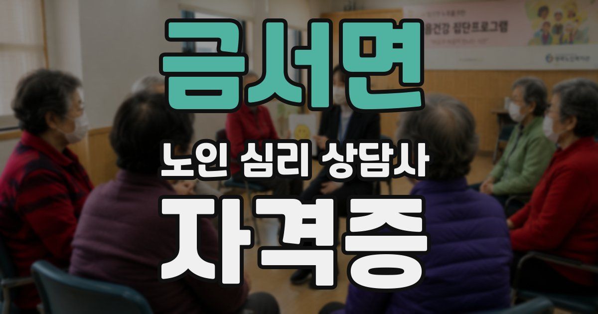 금서면 노인 심리 상담사 자격증