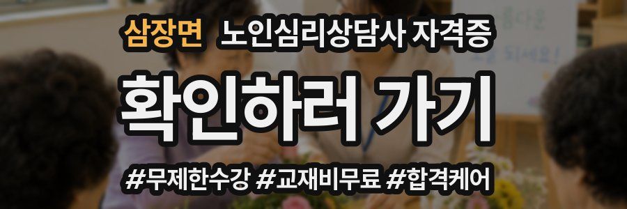 삼장면 노인 심리 상담사 자격증