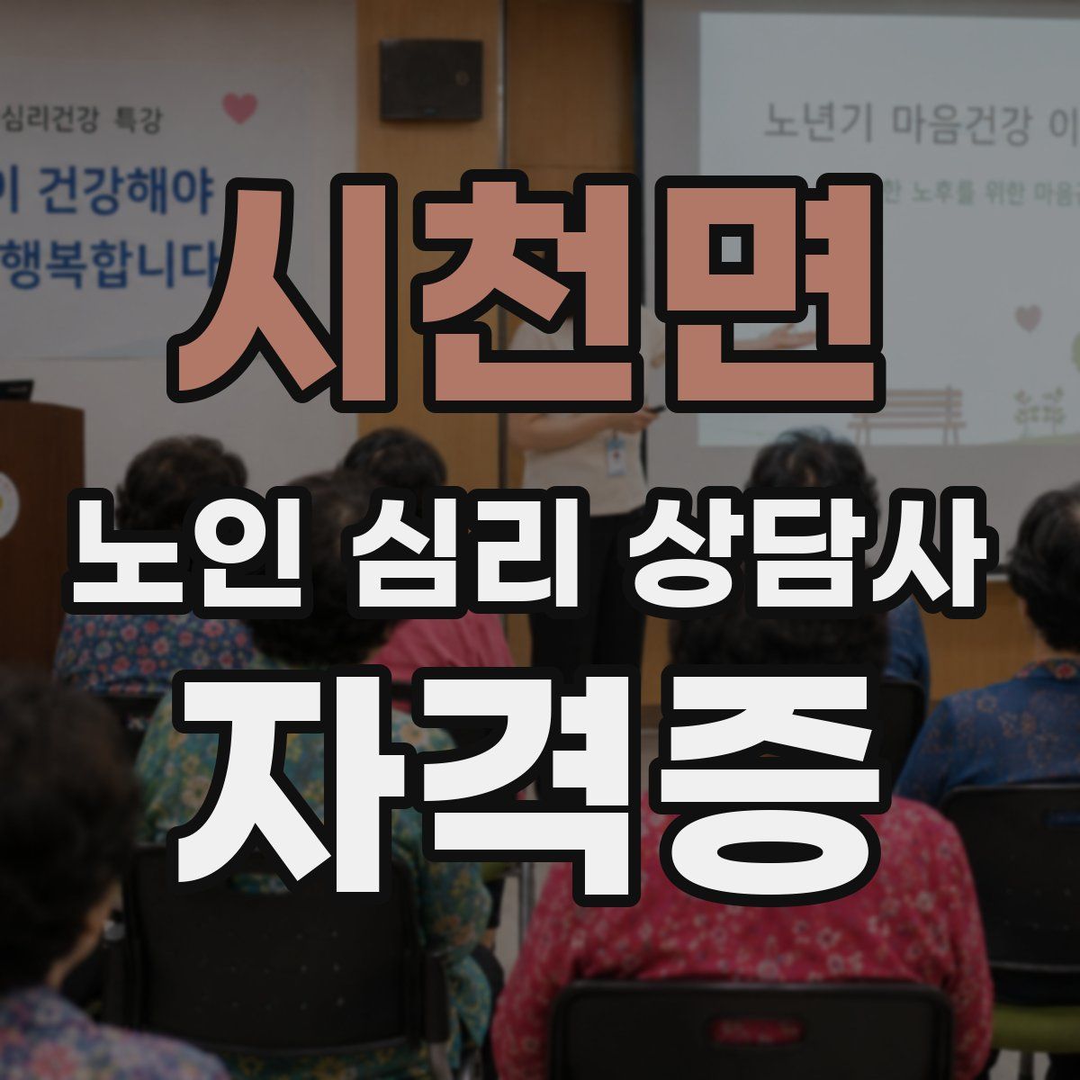 시천면 노인 심리 상담사 자격증