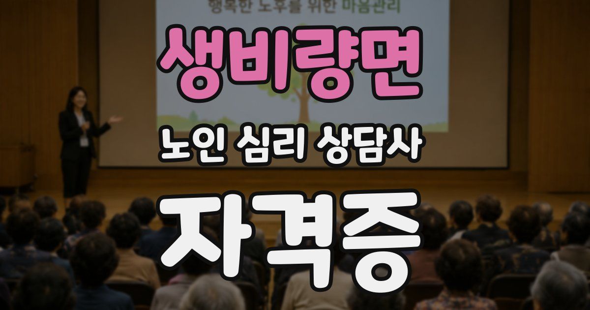생비량면 노인 심리 상담사 자격증