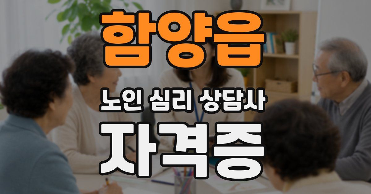 함양읍 노인 심리 상담사 자격증