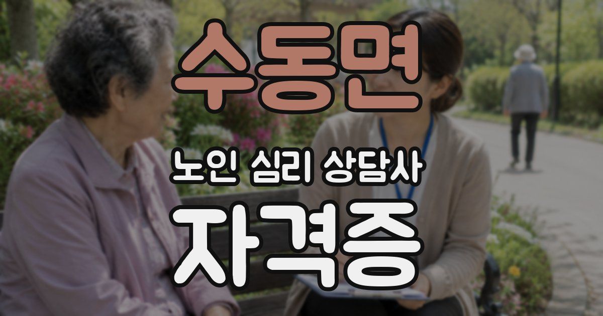 수동면 노인 심리 상담사 자격증