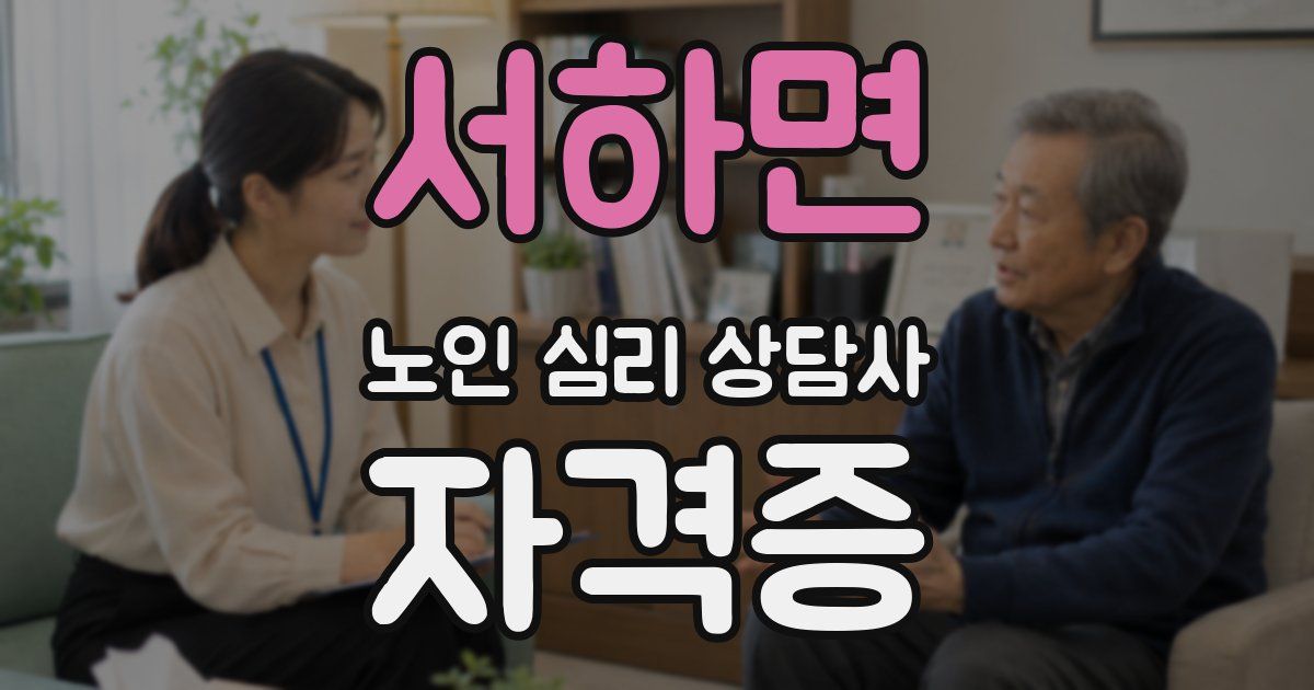 서하면 노인 심리 상담사 자격증