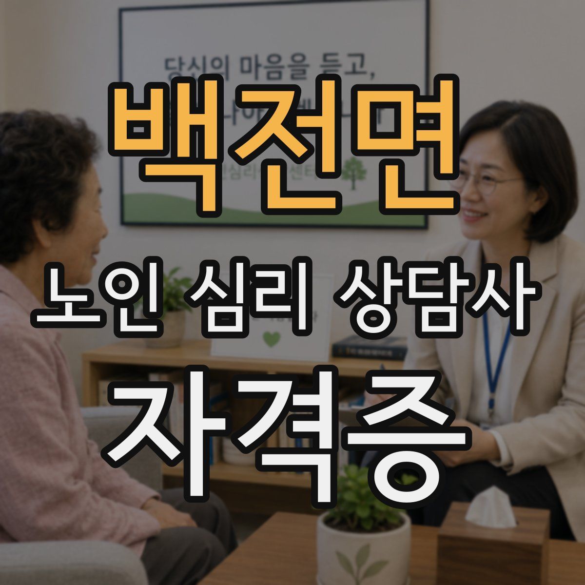 백전면 노인 심리 상담사 자격증