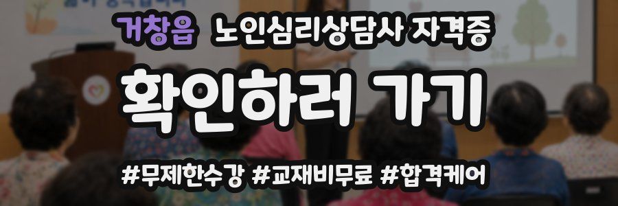 거창읍 노인 심리 상담사 자격증
