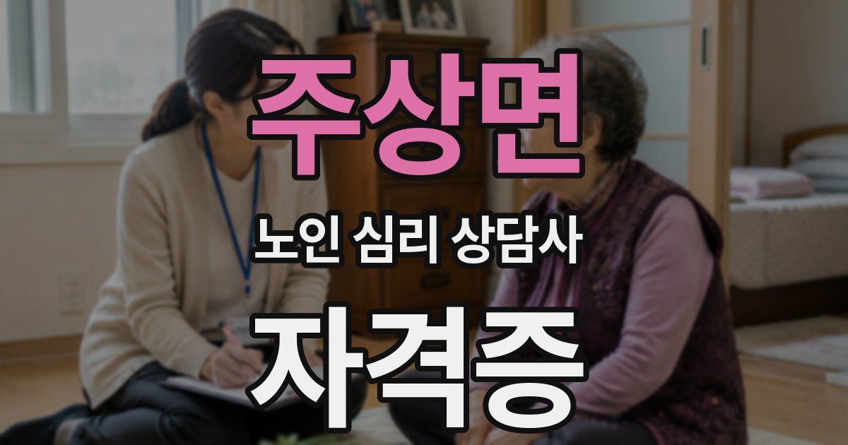 주상면 노인 심리 상담사 자격증