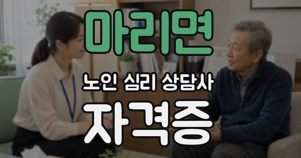 마리면 노인 심리 상담사 자격증