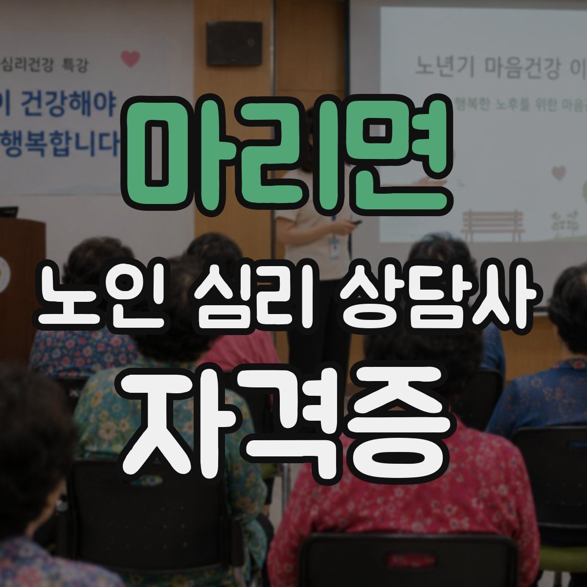 마리면 노인 심리 상담사 자격증
