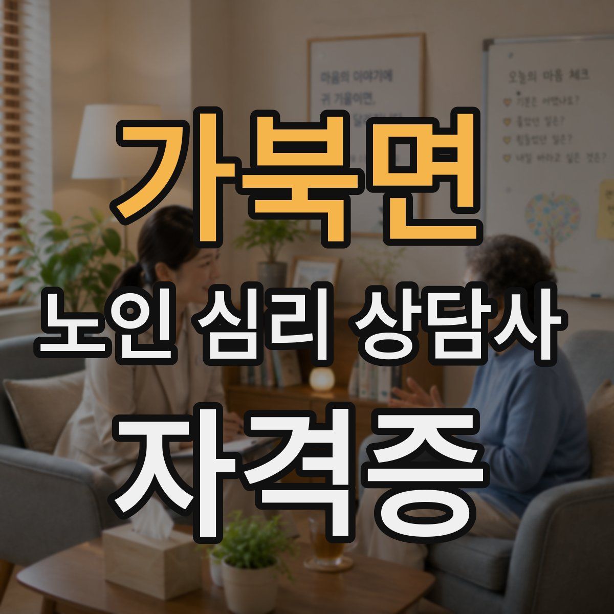 가북면 노인 심리 상담사 자격증