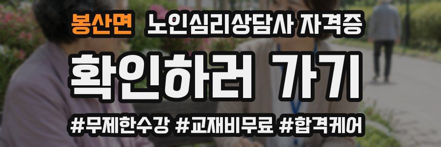 봉산면 노인 심리 상담사 자격증