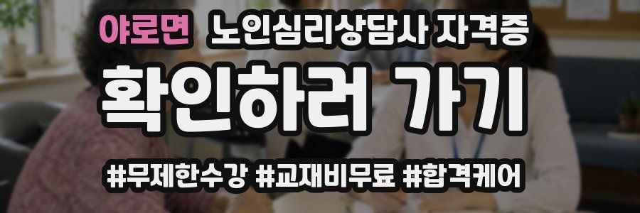야로면 노인 심리 상담사 자격증