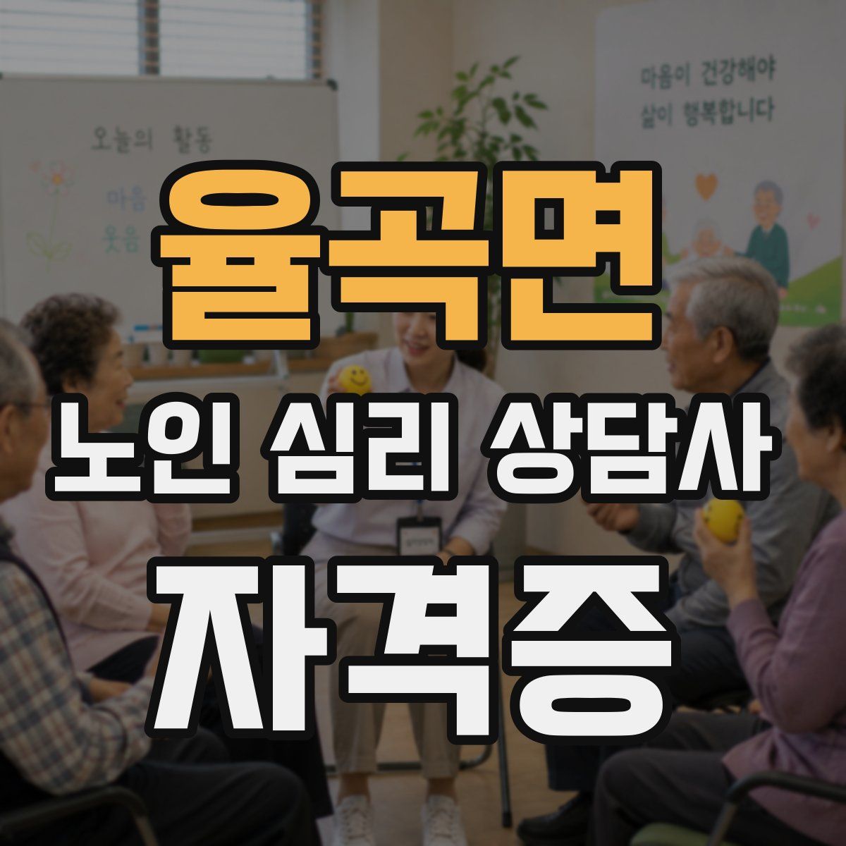 율곡면 노인 심리 상담사 자격증