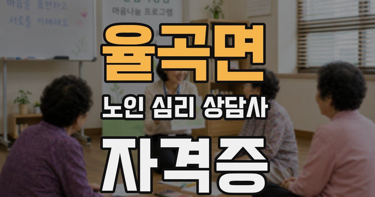 율곡면 노인 심리 상담사 자격증
