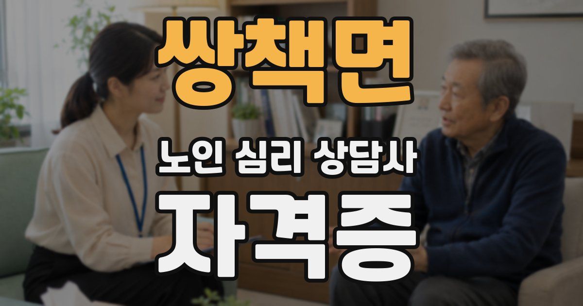 쌍책면 노인 심리 상담사 자격증