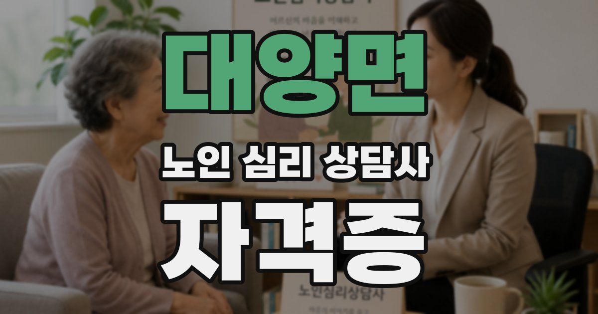 대양면 노인 심리 상담사 자격증