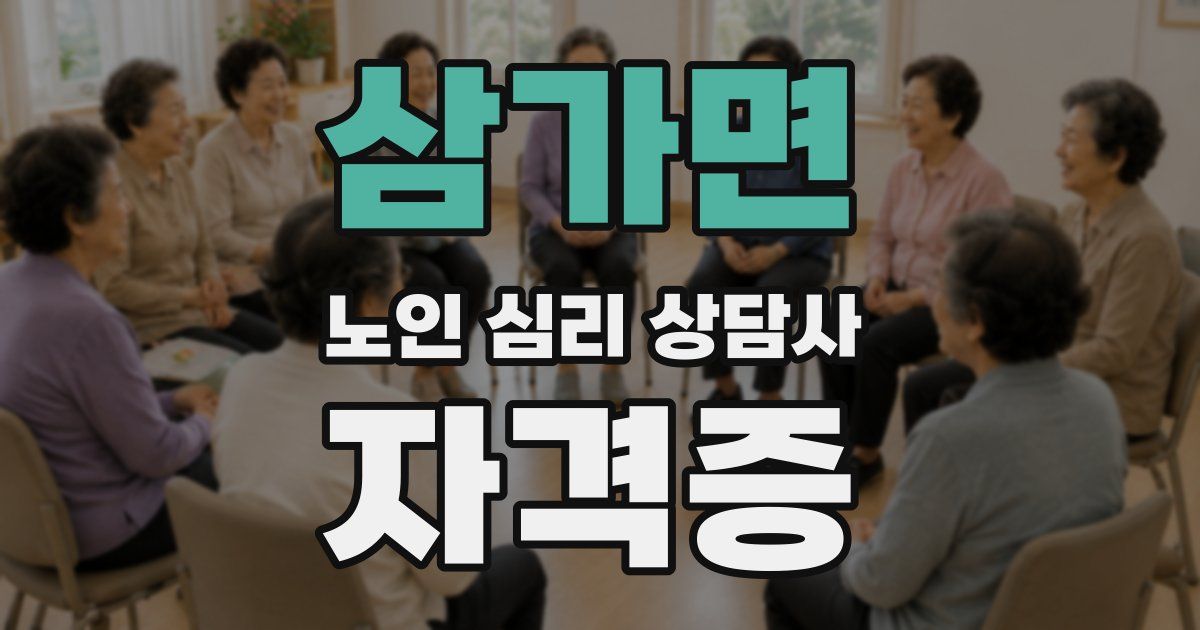 삼가면 노인 심리 상담사 자격증