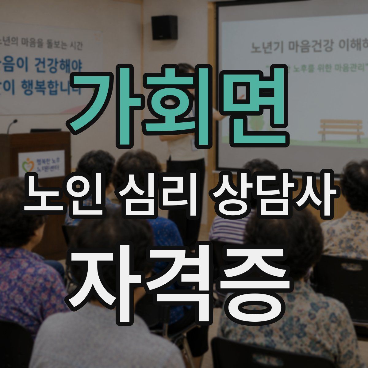 가회면 노인 심리 상담사 자격증