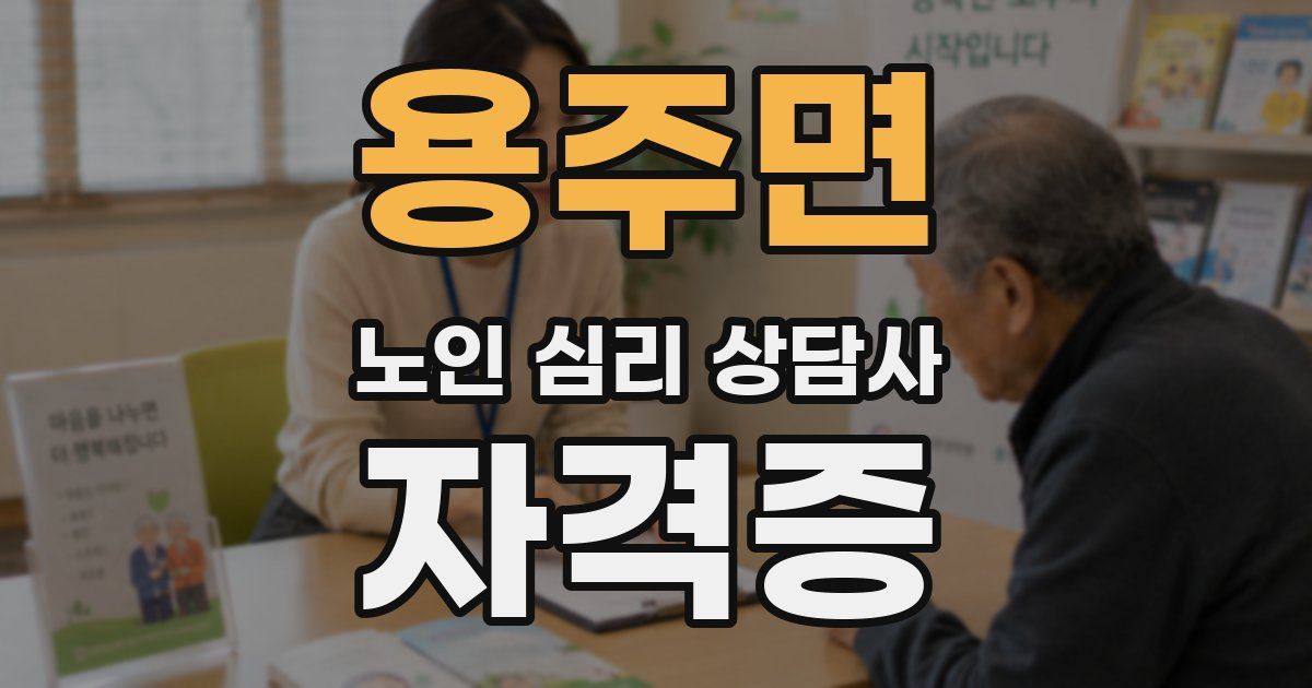 용주면 노인 심리 상담사 자격증